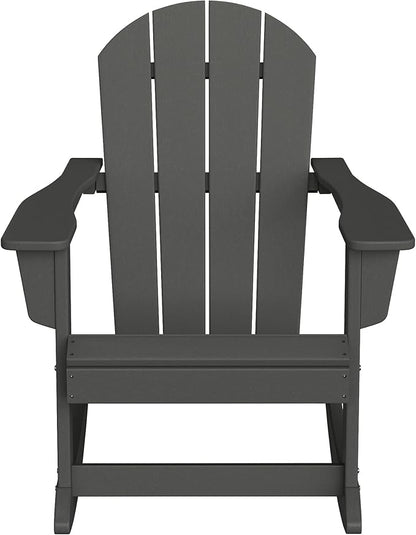 WestinTrends Malibu Outdoor/Patio Poly Adirondack Rocking Chair, Gray