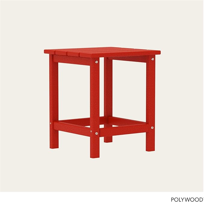 Polywood Long Island 18" Side Table, Sunset Red - Photo 4