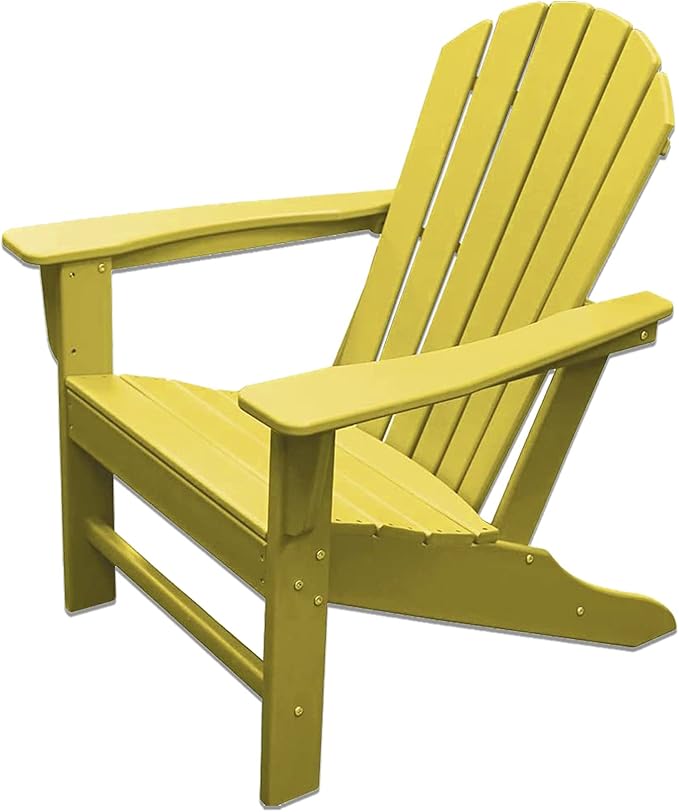 NewTechWood Atlantic Classic Curveback Plastic Weather Resistant Patio Adirondack Chair, Easy Installation, Widely Used in Outdoor, Fire Pit, Deck, Lawn, Outside, Garden Chairs (Sunburst)