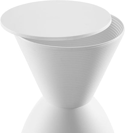 Hawthorne Collections 17" Plastic Storage Stool, White Finish, 12"W x 12"D x 17"H, Durable Polypropylene, Indoor/Outdoor Use, Contemporary Side Table or Extra Seating with Hidden Storage Compartment