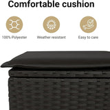 vidaXL Garden Chair Armless with Cushions Black Poly Rattan - Photo 6