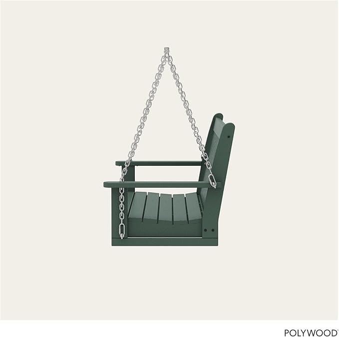 POLYWOOD Vineyard 5-Foot Porch Swing, Heavy Duty HDPE Outdoor Hanging Bench, Patio Swing for Adults Kids - Photo 5