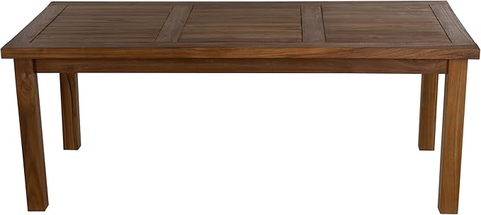 Teak Outdoor Coffee Table - Premium Grade A Teak Wood Patio Furniture, Teak Oil Finish 24"x48" Rectangular Table for Patio, Balcony, Lawn, Deck, Backyard, Terrace