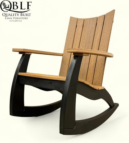 Generic Outdoor Rocking Chairs Built with Weather Resistant HDPE Poly Lumber Rocking Chairs Come with a 20 Year Warranty Outdoor Rocking Chairs Hand Made in The USA (Mahogany/Black)