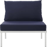 Modway EEI-2600-WHI-NAV Harmony Outdoor Patio Aluminum, Armless Chair, White Navy - Photo 6