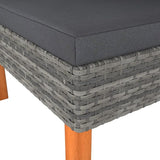 Outdoor Sectional Sofa in Grey Poly Rattan 25.4"x25.4"x26.4" Modular Couch with Soft Cushions for Patio, Balcony - Photo 4