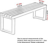 Outdoor Metal Garden Bench, Steel Frame Backless Design, Weatherproof for Lawn, Yard, Porch, and School Use - Photo 1