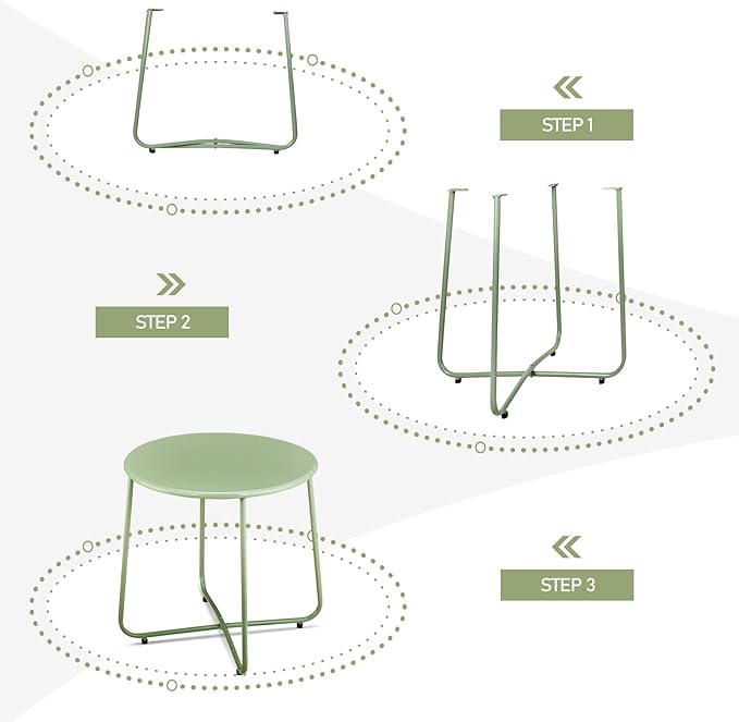 Outvita Indoor and Outdoor Side Table, Small Patio Side Table - Photo 7