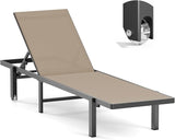 Ciokea Aluminum Chaise Lounge Chair Outdoor with Wheels - Photo 1