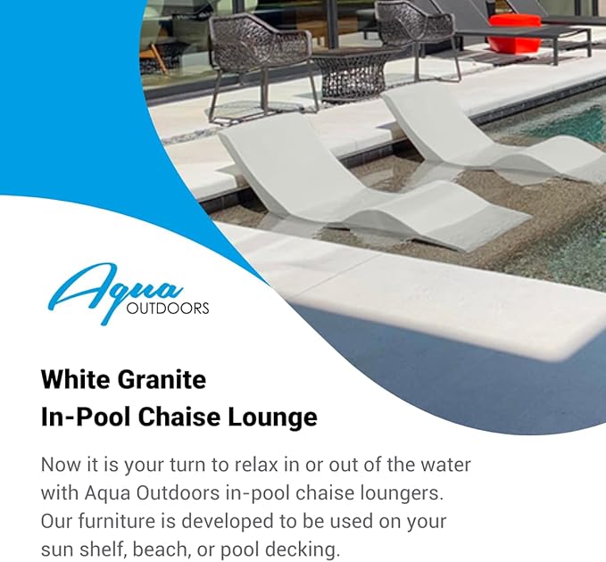Aqua Outdoors - in-Pool Chaise Lounger - Inside Pool & Sun Shelf Lounge Chair - Designed for Water Depths Up to 9” - Photo 5