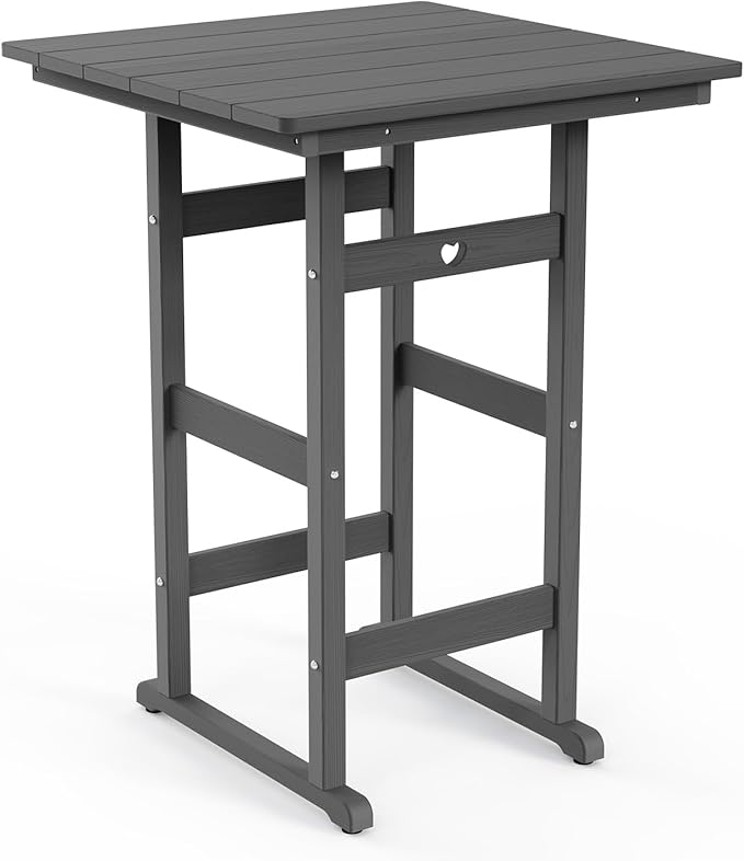Adirondack Outdoor Bar Table, Durable HDPE Composite, Weather Resistant, Easy to Clean - Photo 1