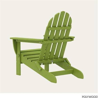 POLYWOOD AD5030LI Classic Folding Adirondack Chair, 29W x 35D x 34H, Lime