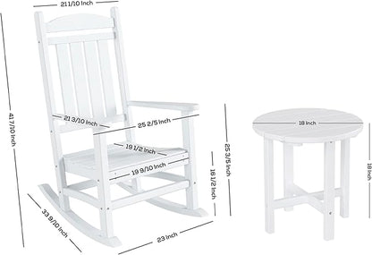 WestinTrends Malibu 3-Piece Set Outdoor/Patio Rocking Chairs with a Side Table (2 Seater), Red