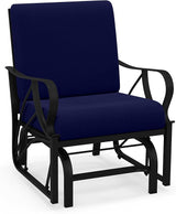 Giantex Outdoor Glider, Patio Rocking Chair with Thick Cushion, Sturdy Metal Frame, Curved Armrest, Ergonomic Design - Photo 1