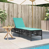 Black PE Rattan Outdoor Chaise Lounge, Adjustable Backrest 5 Levels, UV Resistant Cushion 77.9" L x 21.7" W x 37.8" H - Photo 3