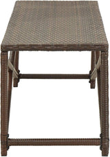 Bench Brown Polyethylene Rattan and Powder-Coated Steel Outdoor Seating Outdoor Furniture for Lawn Courtyard 47.2 in - Photo 4