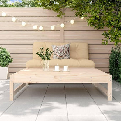 Solid Pine Wood Garden Footstool, Natural Pine Rustic Outdoor Stool for Patio and Garden, Sturdy Side Table or Comfy Footrest with 242.5 lb Capacity, Easy Care Compact