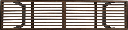 Merax 61.75" Acacia Wood Dining Bench with Iron Legs, Modern Indoor Outdoor Bench for Kitchen Table, Patio, Entryway, Brown and White