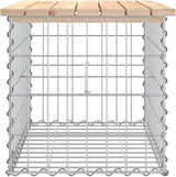 Solid Pine Wood Garden Bench Outdoor Bench Brown Rectangle 2-Person Compact Gabion Design for Patio Backyard Garden - Photo 5