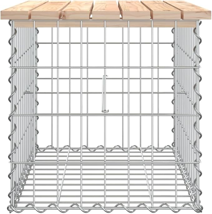 Garden Bench Natural Pine Wood Solid Pine Wood Compact Durable Rustic Design for Outdoor Patio Seating 2-Person Gabion Style