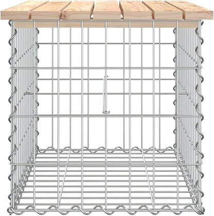 24.8" Rustic Garden Bench Solid Pine Wood Natural Finish Gabion Style Stable Seating for Patio, Porch, Yard – Compact Outdoor Furniture Holds 2 People up to 110 lbs
