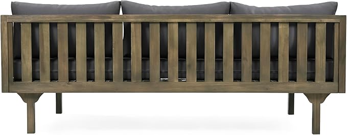 Christopher Knight Home Claremont Outdoor 3 Seater Acacia Wood Daybed with Fabric Water Resistant and Removable Cushions - Photo 10