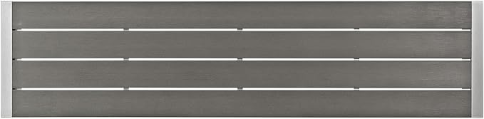 Modway Shore Aluminum Outdoor Patio Bench in Silver Gray