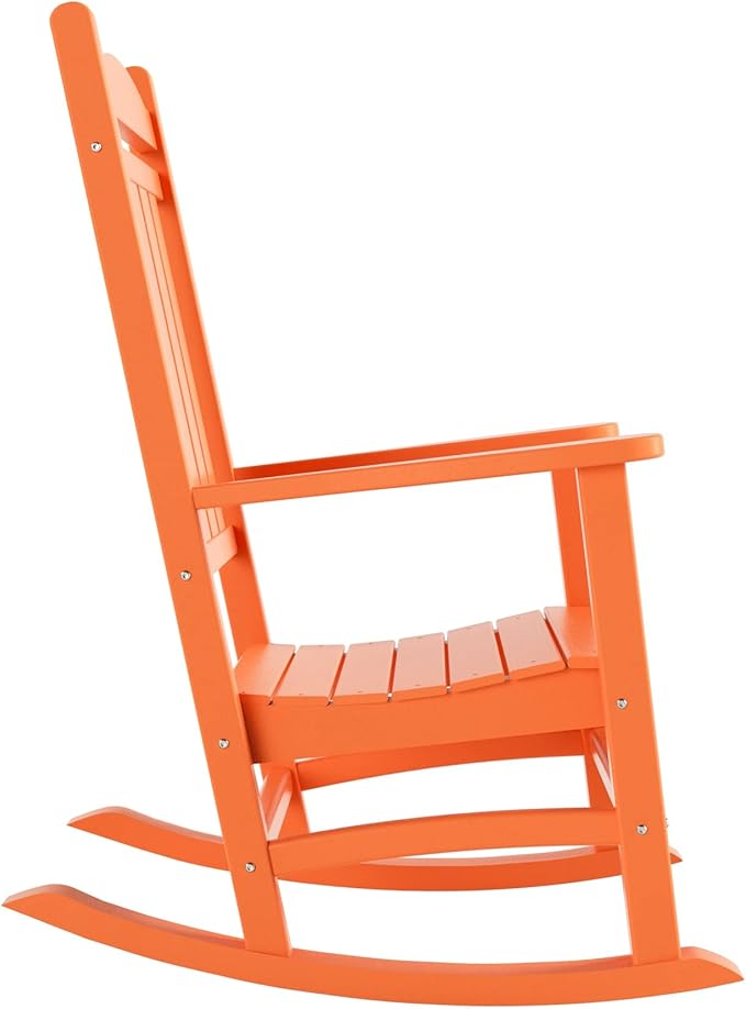 WestinTrends Malibu 3-Piece Set Outdoor/Patio Rocking Chairs with a Side Table (2 Seater), Orange