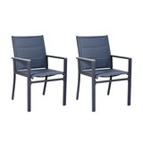Kozyard Outdoor Patio Dining Chairs Set of 2, Rust-Resistant Aluminum Frame, Padded Textilene Fabric - Photo 1