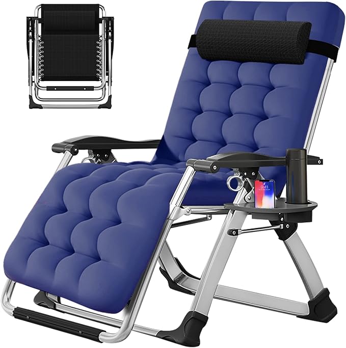Slsy Zero Gravity Chair, Reclining Lounge Chair with Removable Cushion & Tray for Indoor and Outdoor - Photo 1