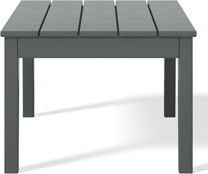 WestinTrends Malibu Low Outdoor HDPE Patio Rectangle Coffee Table, Gray