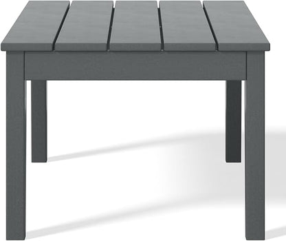 WestinTrends Malibu Low Outdoor HDPE Patio Rectangle Coffee Table, Gray