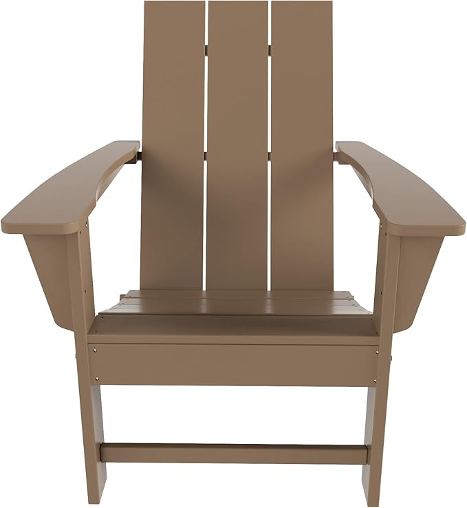WestinTrends Ashore Modern Outdoor Folding Adirondack Chair, Weathered Wood