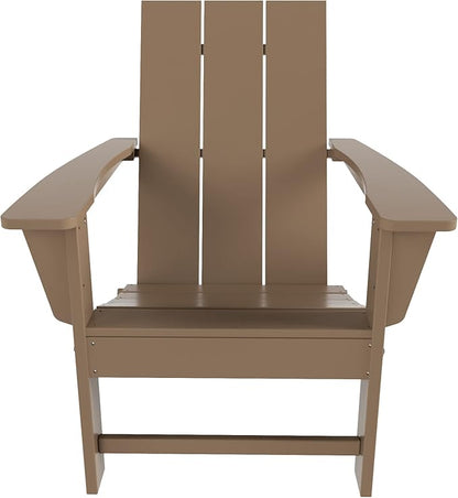 WestinTrends Ashore Modern Outdoor Folding Adirondack Chair, Weathered Wood