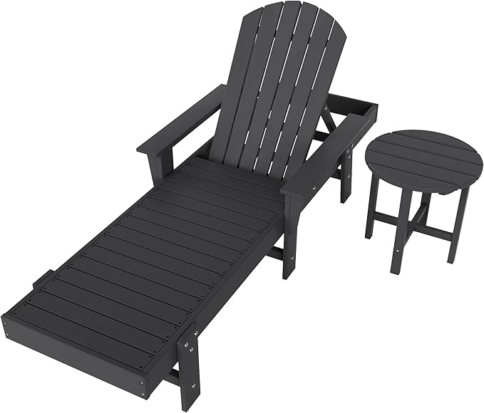 WestinTrends Dylan 2 Piece Adirondack Reclining Chaise Lounge with Arms Gray