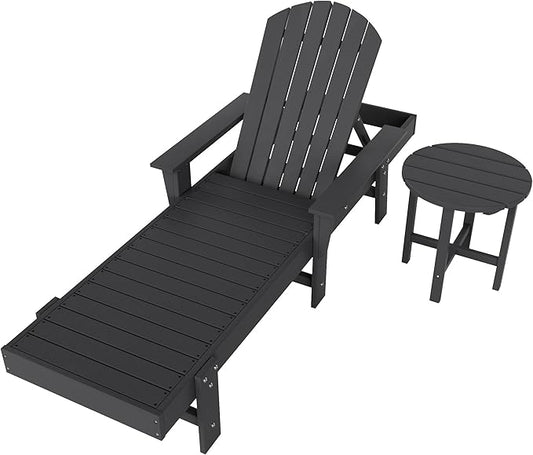 WestinTrends Dylan 2 Piece Adirondack Reclining Chaise Lounge with Arms Gray