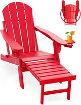 GREENVINES Adirondack-Chairs-with-Ottoman | Folding | Retractable-Footrest | HDPE Plastic | All Weather Fire Pit Chair - Photo 1