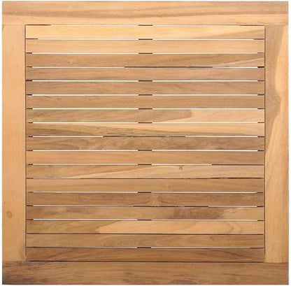2-Piece Brown Solid Teak Wood Garden Bench Set with Post Leg Design for Patio and Terrace, Durable Outdoor Furniture with Modern Simplicity and Rustic Farmhouse Style,