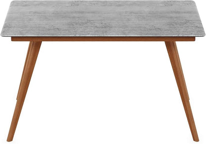 Furinno Redang 4-Leg Rectangular Indoor & Outdoor Smart Top Patio Dining Table/Patio Coffee Table/Small Patio Table/Picnic Table, Cement