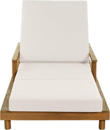 Merax Acacia Wood Outdoor Chaise Lounge Chair Set of 4 - Photo 3