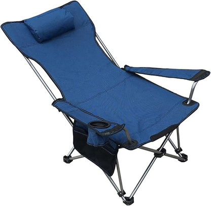 Generic Lounge Chair Adjustable Position Folding Camping Cot, Outdoor Lounger Folding Zero Gravity Outdoor Recliner Patio Lounge Chair Headrest
