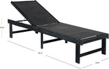SAFAVIEH Outdoor Collection Manteca Dark Slate Grey Solid Wood/Dark Grey Texline Fabric Adjustable Chaise Lounge Chair - Photo 3