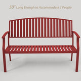 Outdoor Bench Weatherproof Aluminum Patio Garden Bench - Photo 5