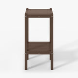 WestinTrends Malibu 36" Outdoor Adirondack HDPE 2-Tier Patio Side Table, Dark Brown - Photo 1