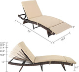 VINGLI Adjustable Patio Wicker Chaise Lounge Outdoor, Rattan Outdoor Lounge Chair - Photo 3