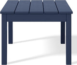 WestinTrends Malibu Low Outdoor HDPE Patio Rectangle Coffee Table, Navy Blue - Photo 4