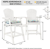 Sundale Outdoor Tall Adirondack Chairs Set of 2 with Table, Patio HDPE Bar Set, 3 PCS Counter Height Dining Bistro Set - Photo 3