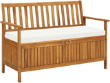 Garden Bench Deck Bench Patio Storage Bench Solid Acacia Wood 47.2"x24.8"x33.1" - Photo 1