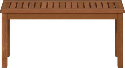Furinno TIOMAN Outdoor Bench, Backless Garden Bench, for Patio, Deck, Garden, 12 x 39 x 19, Light Wood