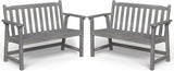 Outdoor Bench, 2-Person HDPE Garden Bench, All Weather Poly Patio Bench for Outdoors, Garden, Backyard, Porch and Park - Photo 1